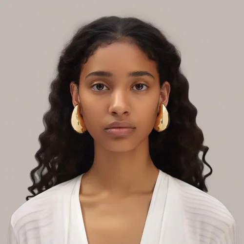 Vista 4 de Aretes de lágrima extra grandes, aretes de aro dorados gruesos para mujer, orejas sensibles, hipoalergénicos, de moda, joyería de gota de agua