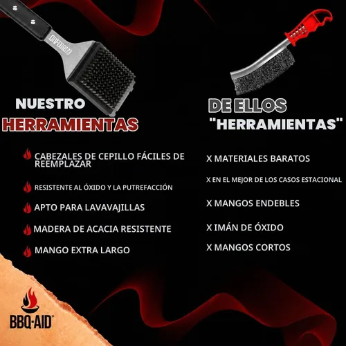 Vista 4 de Grill Brush for Outdoor BBQ Grill Cleaning Scraper, Replaceable Head, Black