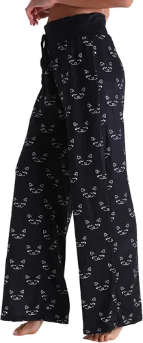Vista 3 de X-Image - Pantalones de descanso largos y de pierna ancha para mujer, cómodos y elásticos, pijama con cordón ajustable y estampado floral