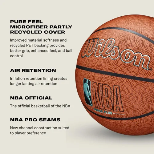 Vista 5 de Balones para baloncesto en interiores y exteriores Wilson NBA Forge Series Marrón