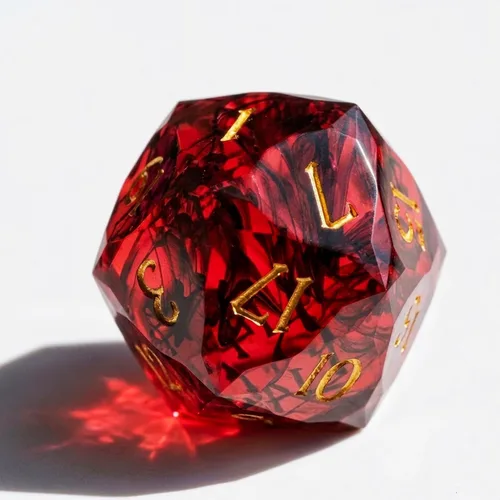 Vista 7 de Dados multifacéticos DND D20 individuales de resina con borde afilado de 20 caras D&D, poliédricos hechos a mano de 0.866 in para Calabozos
