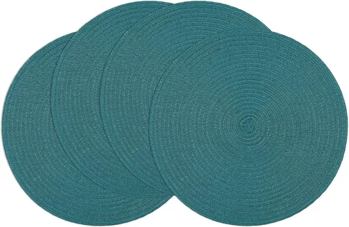 Vista 114 de SHACOS Juego de 4 manteles individuales redondos lavables de 15 pulgadas, de algodón, poliéster, trenzados, para mesa de comedor, boda, decoración