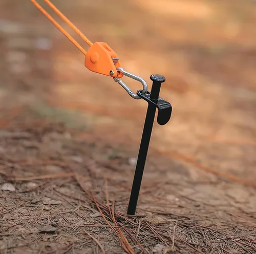 Vista 8 de Cheardia Paquete de 10 estacas resistentes para tienda de campaña, estacas de 10 pulgadas para acampar al aire libre, estacas de metal negro