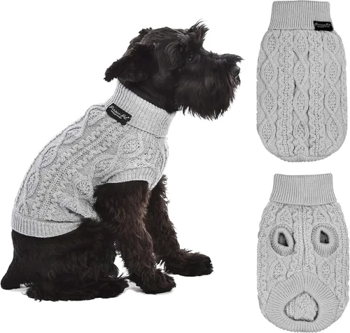 Vista 44 de Parisian Pet Suéteres de Navidad para Perros - Tipo Pullover, Suéter Azul para Perro con Cuello de Tortuga - Suéter Grueso de Punto Trenzado
