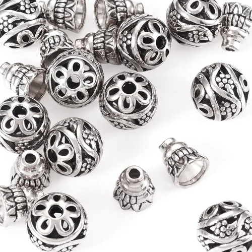 Vista 11 de Craftdady Cuentas de gurú tibetano de plata de 3 maneras para hacer collares y joyas