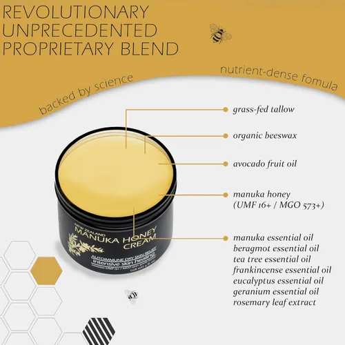 Vista 7 de BALM OF GILEAD Manuka Eczema Honey Cream – Manuka Defense Healing Lip Balm, terapia de humedad intensiva – Hidratante para pieles sensibles, eccema