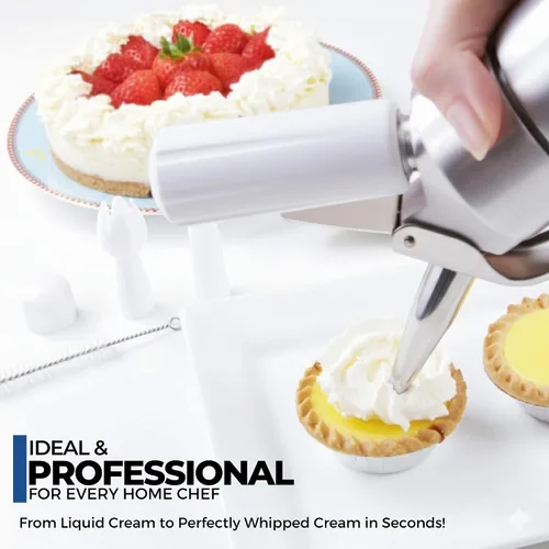 Vista 4 de Impeccable Culinary Objects (ICO) batidor de crema profesional de aluminio, Plateado