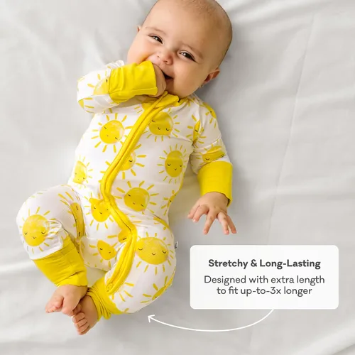 Vista 3 de Little Sleepies Pijamas con cremallera de 2 vías para bebés, niños y niñas pequeños, ajuste cómodo, viscosa de bambú