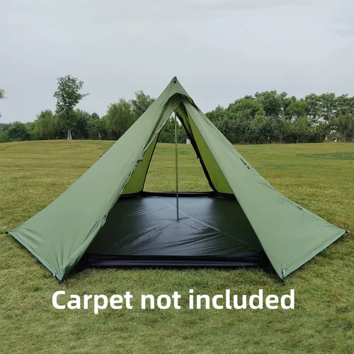 Vista 7 de Tienda de campaña para 2-4 personas, para 4 estaciones, ultraligera, fácil de montar, estilo Teepee caliente