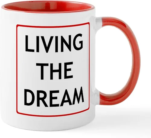 Vista 54 de CafePress Living The Dream Mugs Taza de café de cerámica de 11 oz (11.0 fl oz)