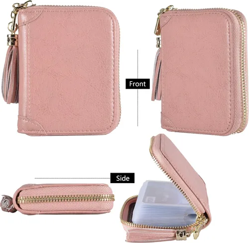 Vista 5 de Tarjetero de piel para tarjetas de crédito y carnet de identidad, con tecnología RFID, para mujer