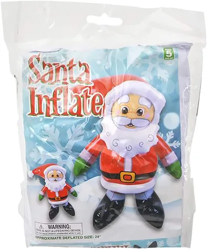 Vista 5 de The Dreidel Company Paquete de 2 inflables de Papá Noel de Navidad, 24 pulgadas, 2 pies de alto, perfecto para niños, reuniones, premios de aula