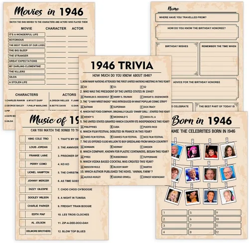 Vista 14 de QUPT Juegos de Fiesta de 30 Cumpleaños, Conjunto de 2 Actividades para 15 Invitados, Paquete de Juegos Nacidos en 1996, Suministros de Fiesta