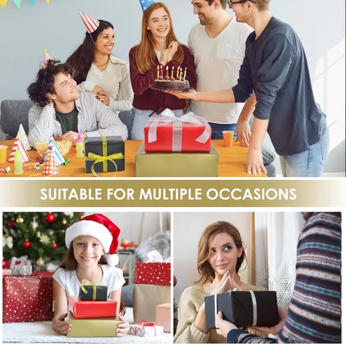 Vista 4 de VISPAD Rollos de papel de regalo, 3 mini rollos de 17 x 120 pulgadas, perfectos para envolver paquetes de regalo, manualidades, envoltura de regalo