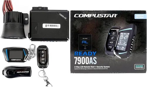 Vista 2 de Compustar CS7900-AS Paquete todo en uno de arranque remoto de 2 vías y alarma con rango de 3000 pies