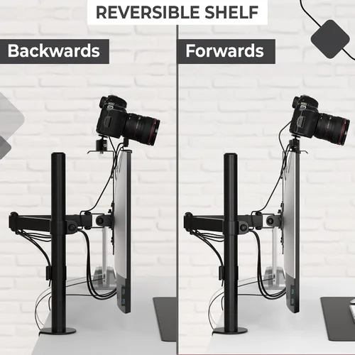Vista 7 de HumanCentric Montura para Monitor DSLR Pequeña, Montaje de Cámara de Escritorio, Luz para Webcam, Estante para Micrófono para Brazo VESA de Monitor