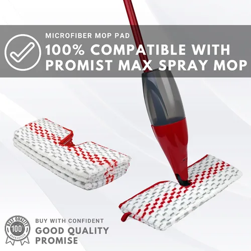 Vista 3 de Recambios de trapeador de microfibra lavables compatibles con Promist Max, cabezal de repuesto de almohadillas reutilizables (4)