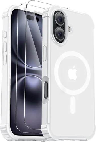 Vista 12 de Funda para iPhone Air [compatible con MagSafe] [2 protectores de pantalla] [prueba de caídas de grado militar] Funda magnética resistente
