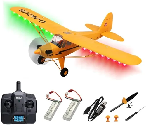 Vista 9 de Avión RC de control remoto de 5 canales J3-CUB de Park10 Toys para adultos con motor sin escobillas 1406 al aire libre, avión de ala fija de 3D6G