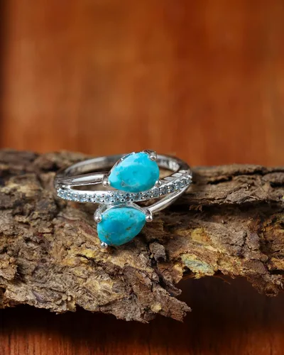 Vista 2 de YoTreasure Moonstone London Blue Topaz Rhodolite Garnet TourmalineTurquoise Swiss Blue Topaz 925 Sterling Silver Engagement Ring Jewelry