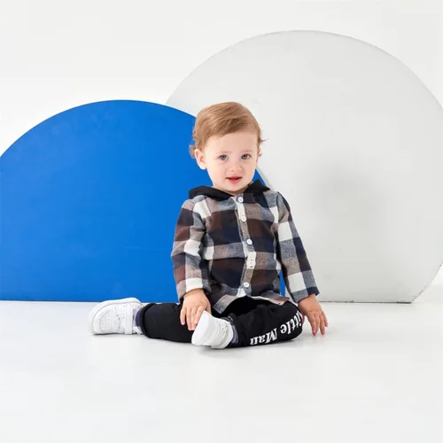 Vista 60 de Conjunto de ropa para bebés y niños pequeños, camisa con capucha y pantalones deportivos para otoño e invierno
