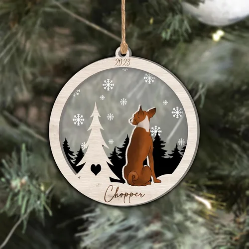 Vista 105 de Nazenti Adorno de Navidad conmemorativo personalizado, regalo personalizado de recuerdo de perro, condolencias por pérdida de mascotas, sabueso