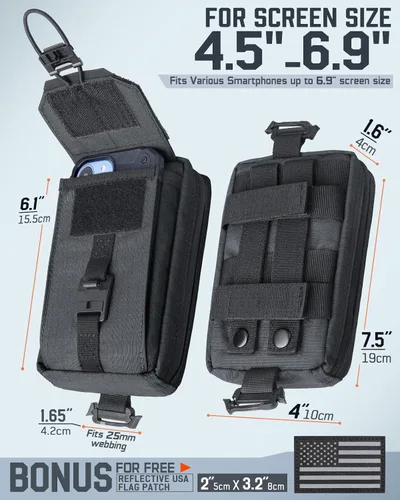 Vista 2 de RXW MOLLE Accessories - Funda táctica para teléfono, funda de herramientas EDC para chaleco y cinturón de servicio