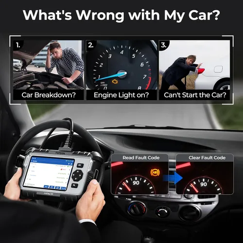 Vista 2 de TOPDON AD500 Escáner OBD2 Lector de Código de Coche Herramienta de Escaneo, Herramienta de Diagnóstico de Transmisión ABS SRS del Motor, Escáner