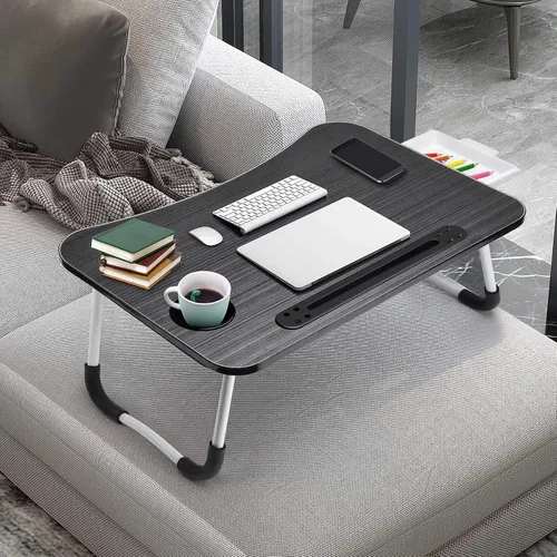 Vista 8 de Slendor Escritorio de cama para portátil y escritura con almacenamiento Negro