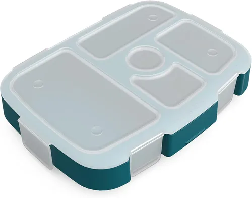 Vista 31 de Bentgo® Kids Prints Bandeja con Cubierta Transparente - Reutilizable, Sin BPA, Recipiente de Preparación de Comidas de 5 Compartimentos con Control