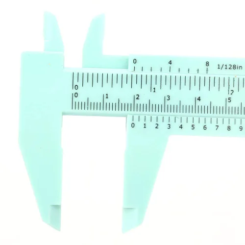 Vista 9 de Pinza Vernier de 6 pulgadas con doble regla, pinza Vernier de plástico de 0.002 in de precisión para medición de joyas (verde)