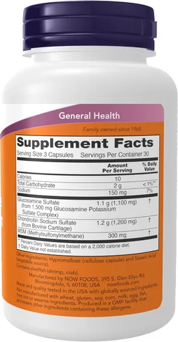 Vista 2 de Now Foods Glucosamina y Chondroitin con MSM., 3170, 1, 1