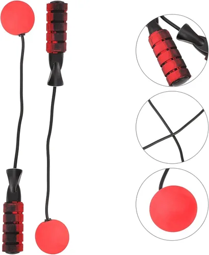 Vista 5 de Luxshiny Cordless Jump Rope with Weighted Balls Non-slip Handle Portable Skipping Rope for Fitness Adults Home Workout for Women and Men