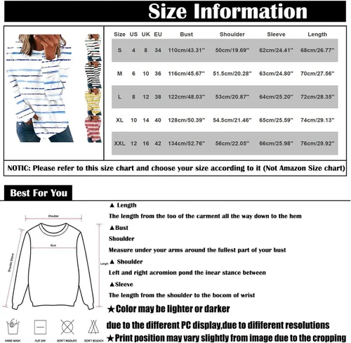 Vista 5 de Camisetas de manga larga con estampado para mujer, cuello redondo, ligero, para ocultar el vientre