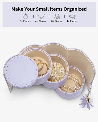 Vista 13 de Vlando Viaggio - Joyero pequeño, caja de almacenamiento para accesorios de viaje