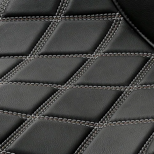 Vista 4 de C.C. RIDER Asiento de Cuero para Conductor y Pasajero - Asiento de Turismo de Gel Fat Diamond 2-Up Compatible con Harley Touring Road King Street