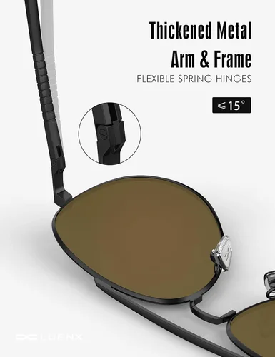 Vista 18 de LUENX, Aviator - Gafas de sol polarizadas, para hombres y mujeres, protección UV 400, con funda 60MM