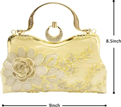 Vista 6 de Gionforsy Bolso Flapper de los años 20, bolso de mano de noche para boda, cóctel, baile, fiesta, rugido de los años 20, bolsa de cuentas Gastby