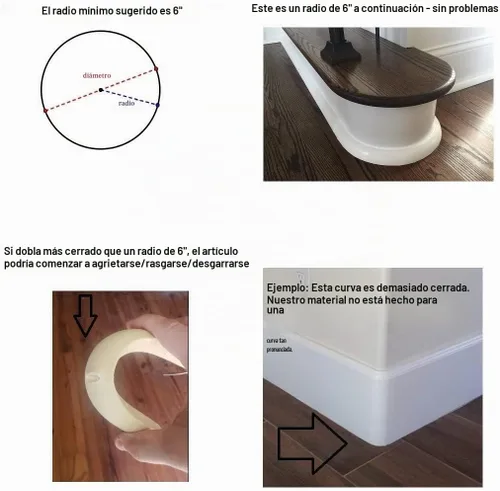 Vista 3 de # WM105: Moldura Cuarto de Círculo Flexible de 3/4" x 3/4" - 8 pies de largo - Hecho en los Estados Unidos