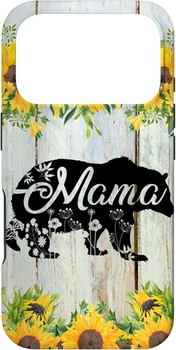 Vista 30 de Mama Bear Rustic Woodgrain Sunflowers Farmhouse Country Mom Case for iPhone 17