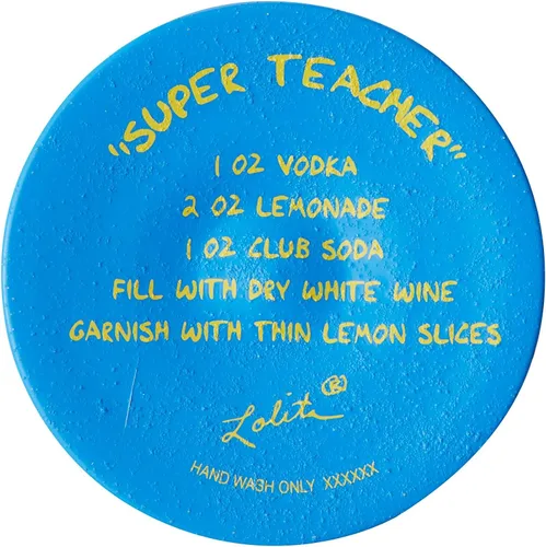 Vista 7 de Enesco Designs by Lolita Super Teacher - Copa de vino artesanal pintada a mano, 15 onzas, multicolor