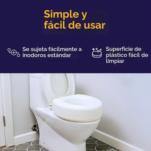 Vista 6 de AquaSense Elevador de asiento de inodoro portátil de 4 pulgadas, asiento