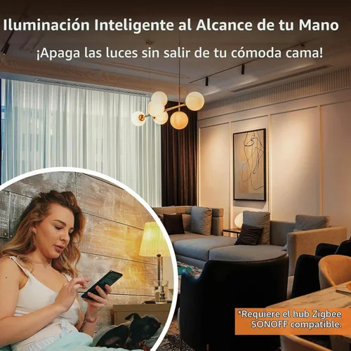 Vista 3 de SONOFF Zigbee Interruptor de Luz Inteligente, Requiere Hub SONOFF Zigbee, Interruptor Inteligente, Interruptor Inteligente Sin Neutro o con Neutro