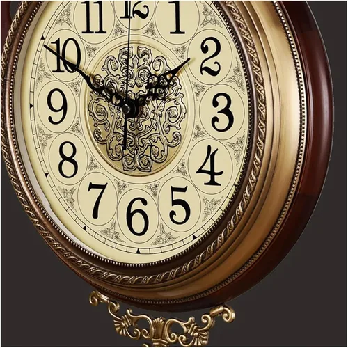Vista 4 de Wall Clock Double Sided Clock Double Sided Quartz Wall Clock Simple Copper Art Wall Clock Creative Reloj Pared Decorativo Home Decoration-Style2-20