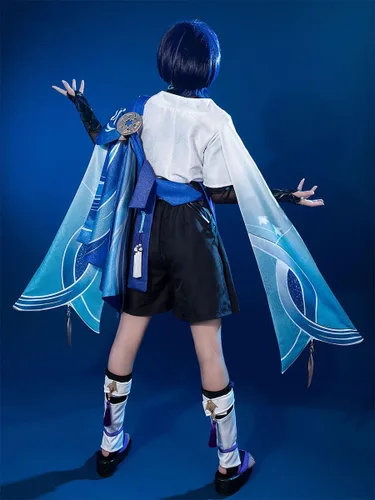 Vista 3 de Cosfun Game Genshin Impact Scaramouche Wanderer Cosplay Costume Jacquard Upgrade Ver