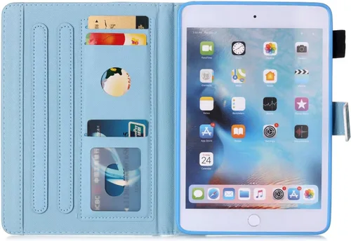 Vista 6 de Funda para iPad mini, FANCITY Mini 4 Mini 5 Mini 3/2/1 con función de encendido y apagado automático con soporte