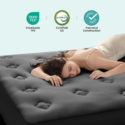 Vista 5 de Hansleep - Cubrecolchón de espuma viscoelástica tamaño individual Viscose Derived from Bamboo, Twin Size Mattress Pad Cover for Back Pain Relief