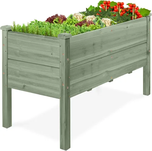 Vista 31 de Best Choice Products Cama de jardín elevada de 48 x 24 x 30 pulgadas con profundidad extra profunda de 16 pulgadas, soporte para maceta de madera