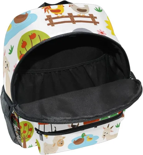 Vista 4 de Mochila personalizada con nombre para niños, animales de granja, vaca, cerdo, oveja, caballo, burro, mochila para viajes de guardería, bolsas