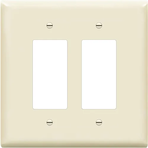 Vista 10 de ENERLITES - Cubierta decorativa de interruptor doble, placa de pared de dos salidas, 2 bandas de gran tamaño, 5.50 x 5.50 pulgadas, termoplástico